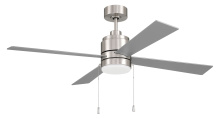 Craftmade MCY52BNK4-PC - McCoy 52" 4-Blade Ceiling Fan w/ Pull Chain in Brushed Polished Nickel w/ Brushed Nickel Blades