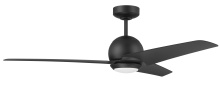 Craftmade NTE52FB3 - Nate 52" 3-Blade Ceiling Fan in Flat Black Finish, Flat Black Blades, WiFi Control; Light kit