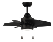 Craftmade PPT24FB6 - Propel II 24" 6-Blade Indoor/Outdoor (Damp) Ceiling Fan in Flat Black w/ Flat Black Blades