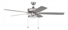 Craftmade S119BN5-60BNGW - Super Pro 119 60" 5-Blade Ceiling Fan in Brushed Nickel w/ Brushed Nickel/Greywood Blades