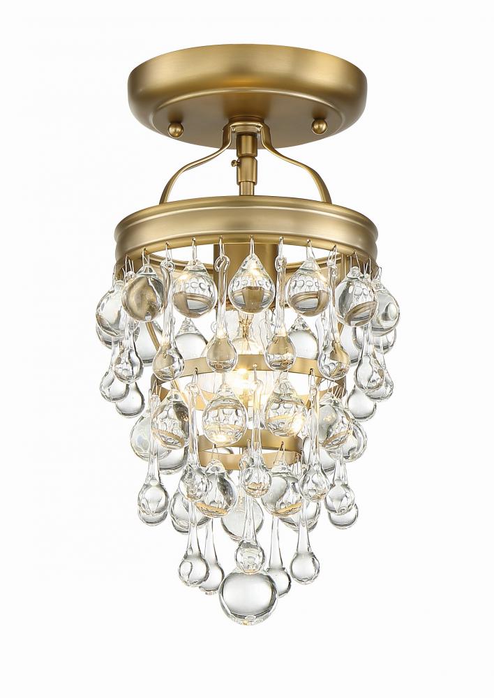 Calypso 7.25'' Crystal Teardrop Vibrant Gold Semi Flush Mount