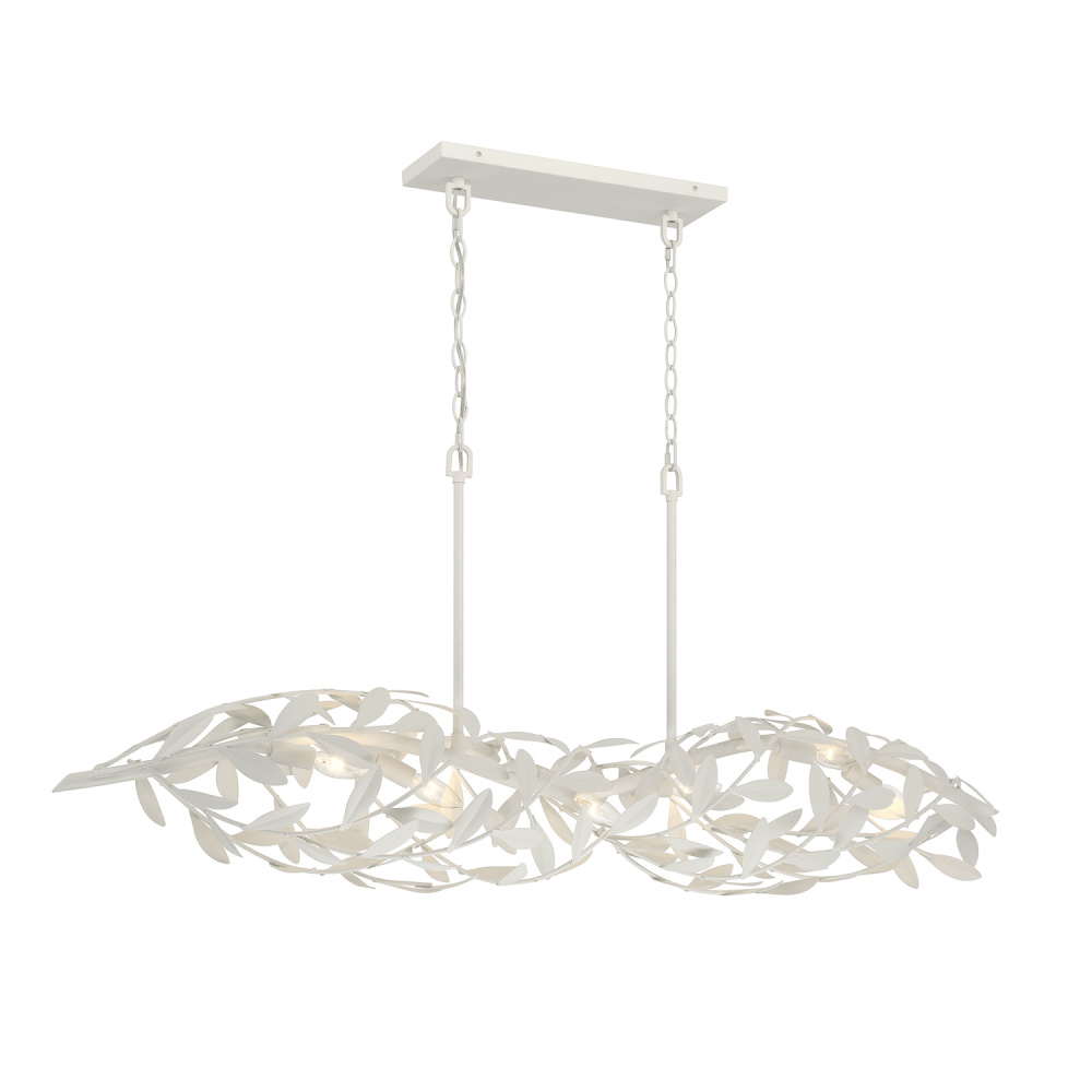 Broche 50.5'' Matte White Linear Chandelier
