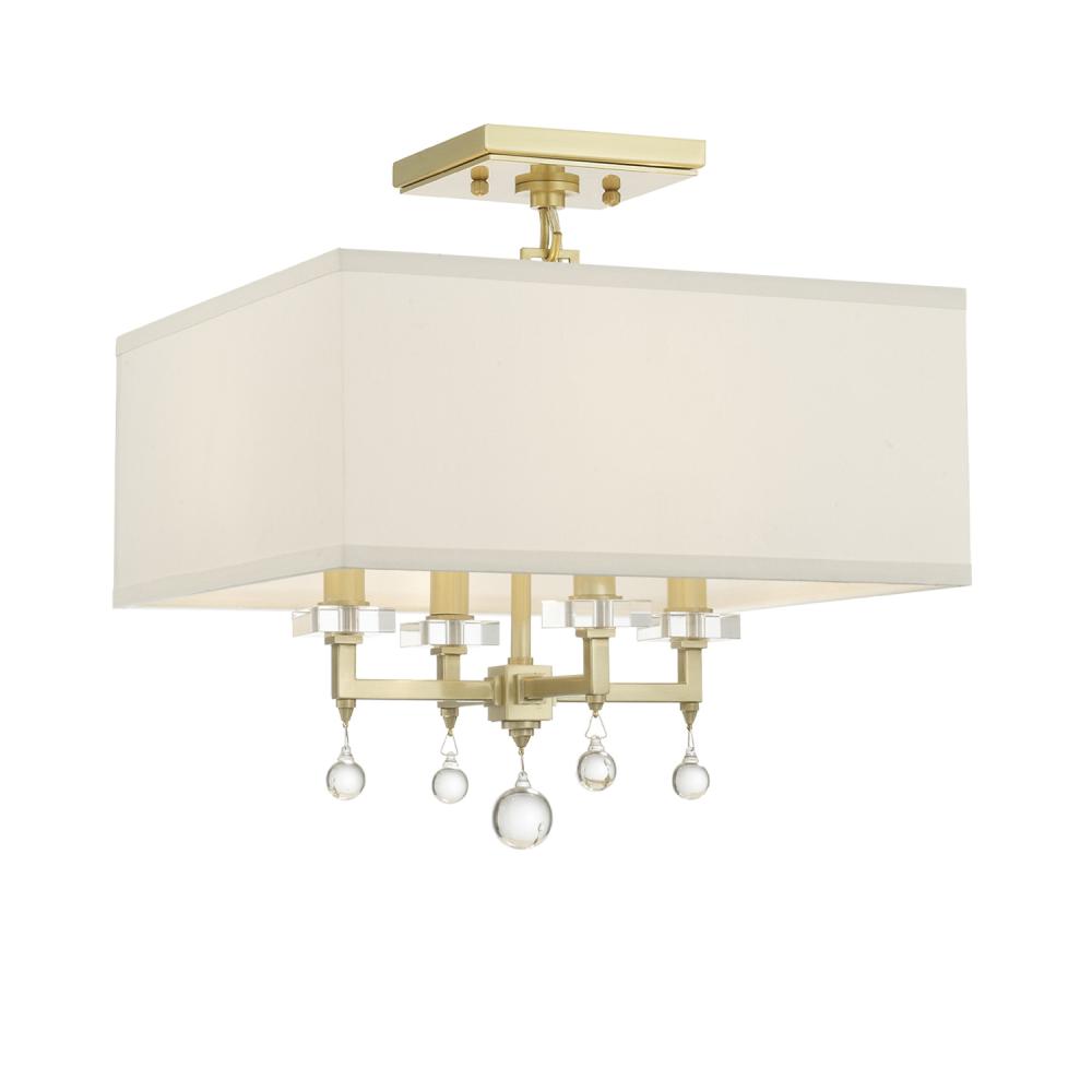 Paxton 16'' Aged Brass Semi Flush Mount