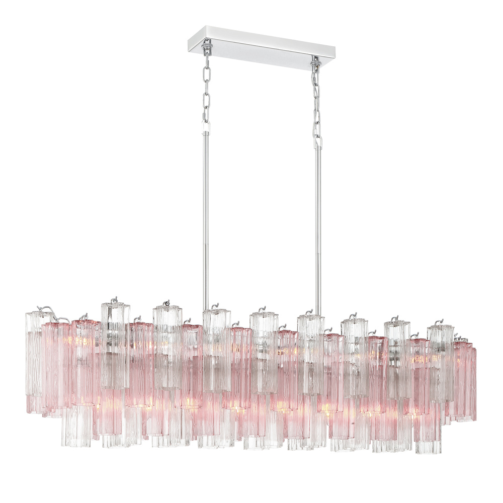 Addis 14 Light Polished Chrome Linear Chandelier