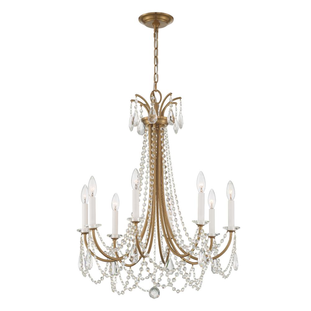 Karrington 8 Light Aged Brass Chandelier