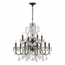 Crystorama 3029-EB-CL-MWP - Butler 12 Light Hand Cut Crystal English Bronze Chandelier