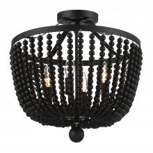 Crystorama 604-MK_CEILING - Rylee 16.5'' Matte Black Semi Flush Mount