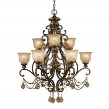 Crystorama 7509-BU-GT-MWP - Norwalk 9 Light Golden Teak Hand Cut Crystal Bronze Umber Chandelier
