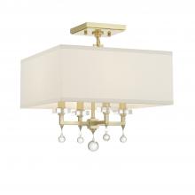 Crystorama 8105-AG_CEILING - Paxton 16'' Aged Brass Semi Flush Mount