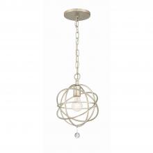 Crystorama 9220-OS - Solaris 1 Light Olde Silver Mini Pendant