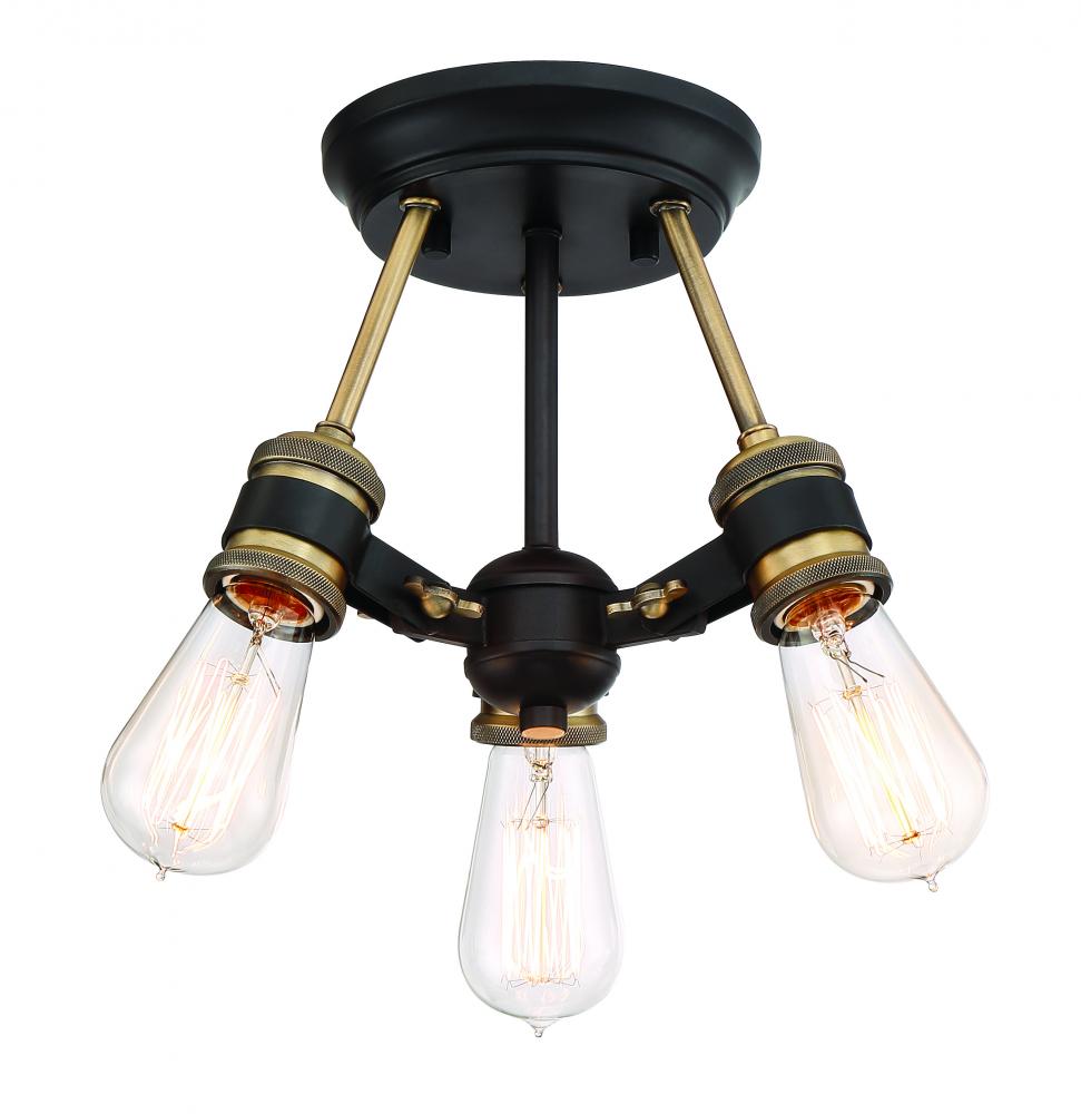 Miles 13" 3-Light Semi-Flush