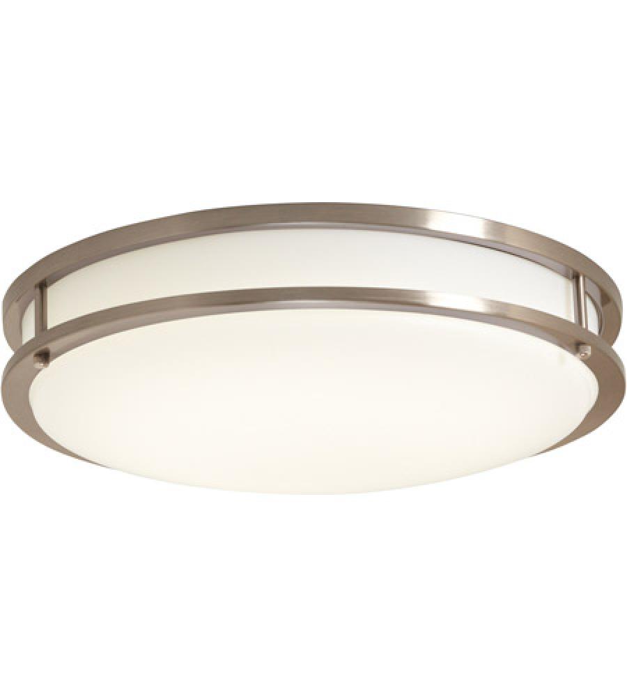 16 in. Brushed Nickel Integrated Selectable LED CCT Round Flush Mount Light