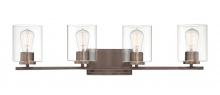 Designers Fountain 93004-SCB - Liam Collection - 4 Light - Bath Bar - 32"W - 8.25"H - Satin Copper Bronze Finish