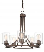 Designers Fountain 93085-SCB - Liam Collection - 5 Light - Chandelier - 24"W - 22"H - Satin Copper Bronze Finish