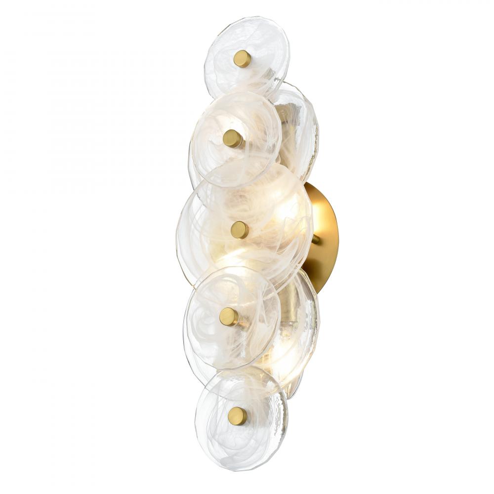 CAROUSEL 18" SCONCE, BLACK W/MS GLASS