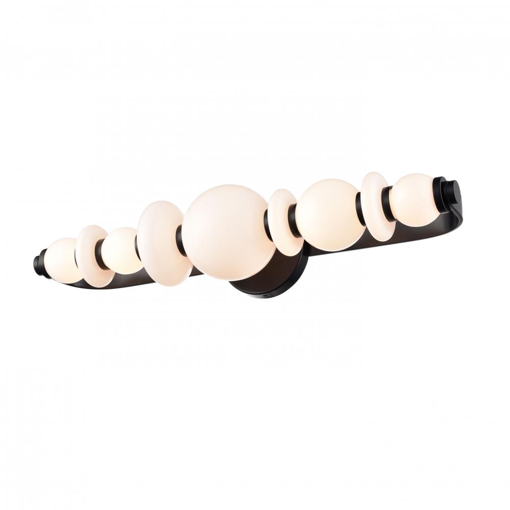 CORSAIR 24" SCONCE/VANITY, BLACK W/TRUE OPAL