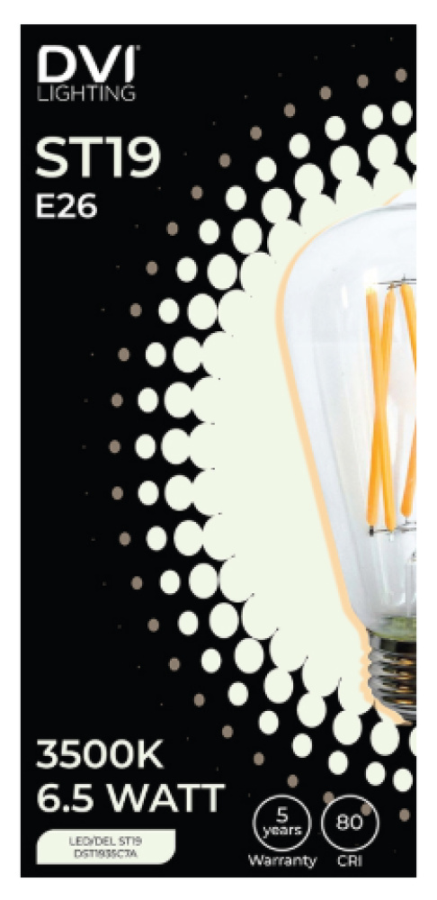 6.5W 700LM 3500K 80CRI ST19 E26