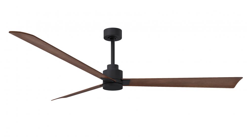 Alessandra - 72" Three Blade Transitional Ceiling Fan - Matte Black Finish - Walnut Tone Blades
