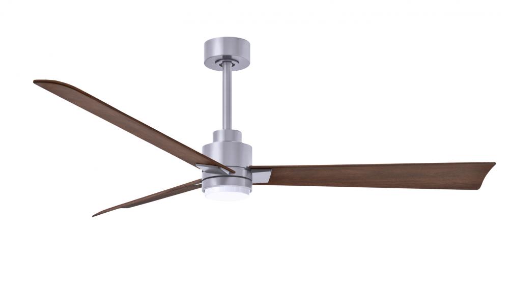 Alessandra - LK - Brushed Nickel - Walnut Tone Tone Blades - 56" Blades - 10" Downrod