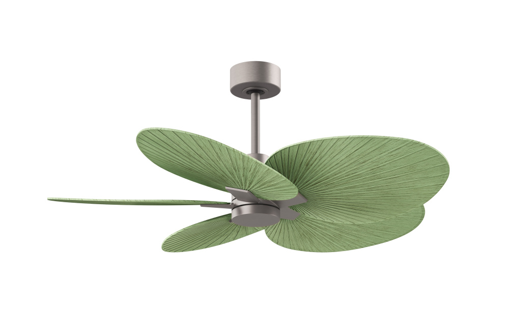 Alessandra Tropical - Five Blade Ceiling Fan - Brushed Nickel Finish - Palm Leaf Blades