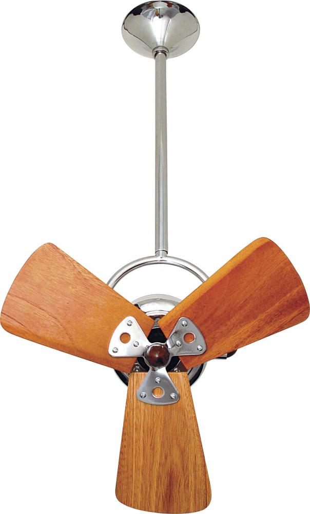Bianca Direcional - Directional Ceiling Fan - Polished Chrome Finish - Mahogany Tone Blades