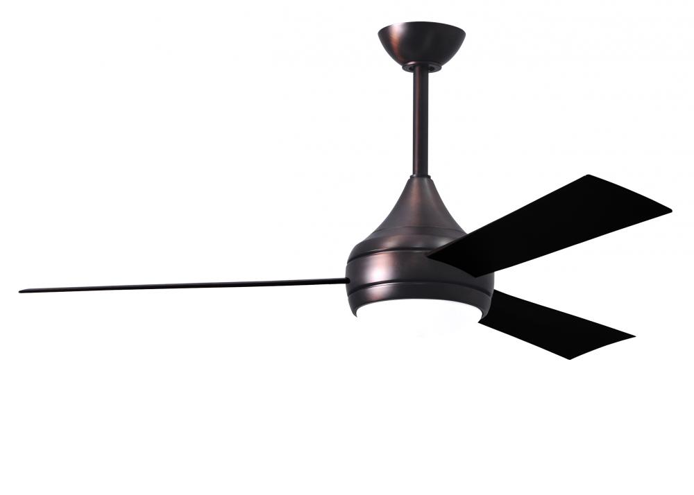 Donaire - Three Blade Paddle Fan - Integrated LED - Brushed Bronze Finish - Matte Black Blades