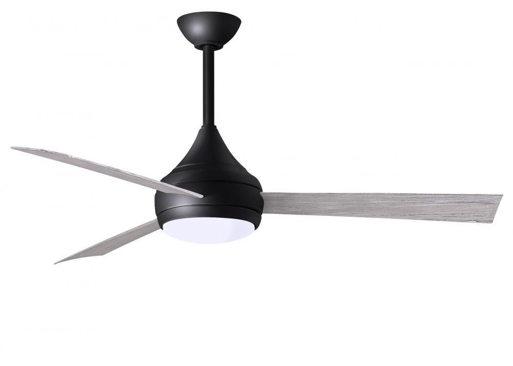 Donaire - Three Blade Paddle Fan - Integrated LED - Matte Black Finish - Barn Wood Tone Tone Blades