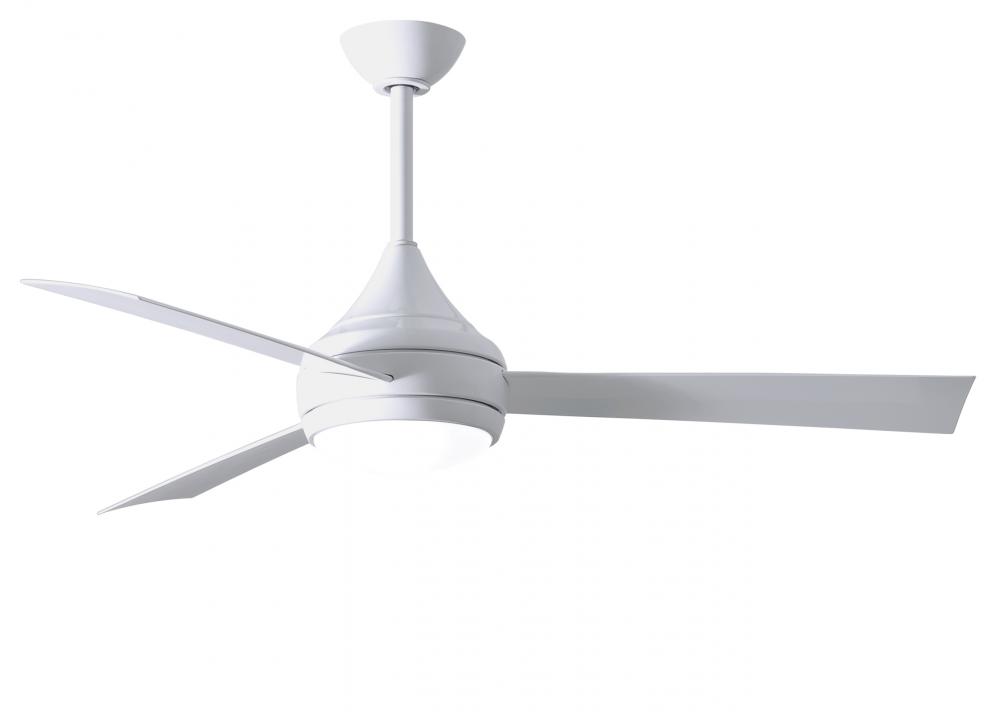 Donaire - Three Blade Paddle Fan - Integrated LED - Gloss White Finish - Gloss White Blades