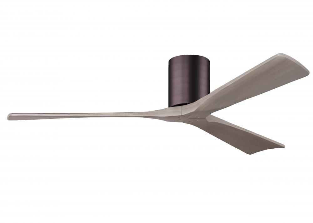 Irene-3H - Three Blade Flush Mount Paddle Fan - 60" - Brushed Bronze Finish