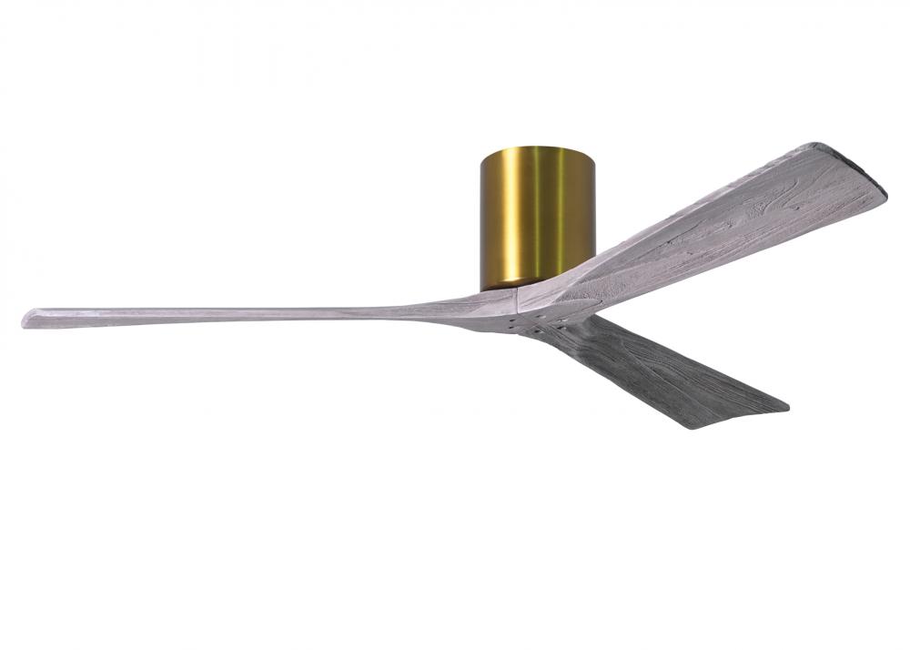 Irene - 3H - Brushed Brass - Barn Wood Tone Blades - 60" Blades