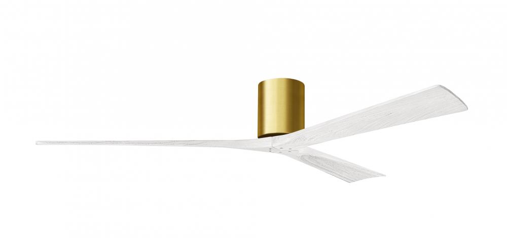 Irene - 3H - Brushed Brass - Matte White Blades - 72" Blades