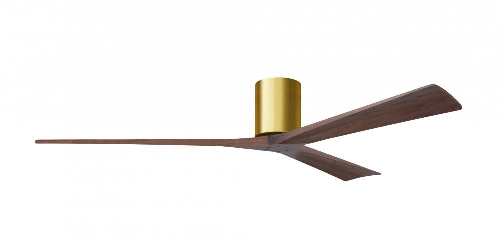 Irene - 3H - Brushed Brass - Walnut Tone Blades - 72" Blades