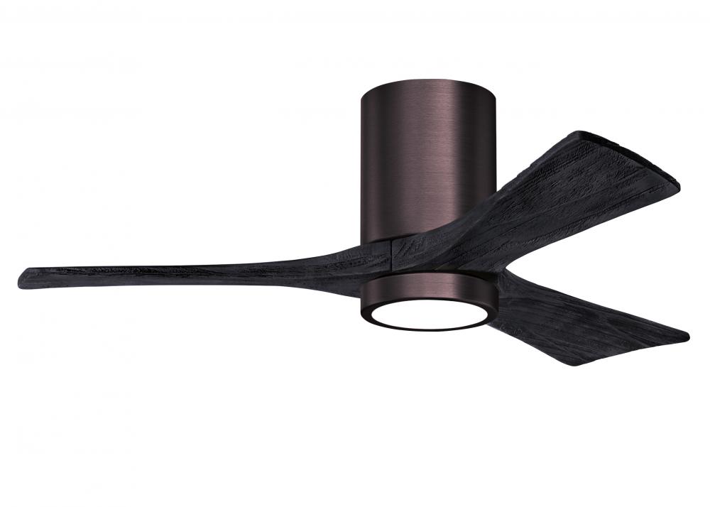 Irene-3HLK - 42" Three Blade Flush Mount Paddle Fan - 5CCT Integrated LED - Brushed Bronze Finis