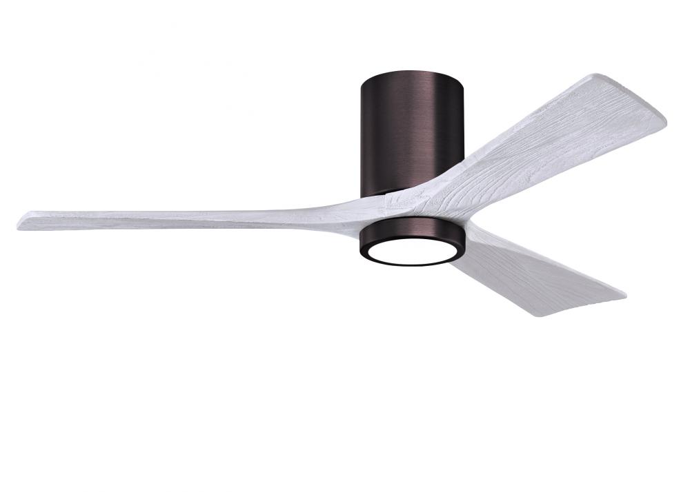 Irene-3HLK - 52" Three Blade Flush Mount Paddle Fan - 5CCT Integrated LED - Brushed Bronze Finis