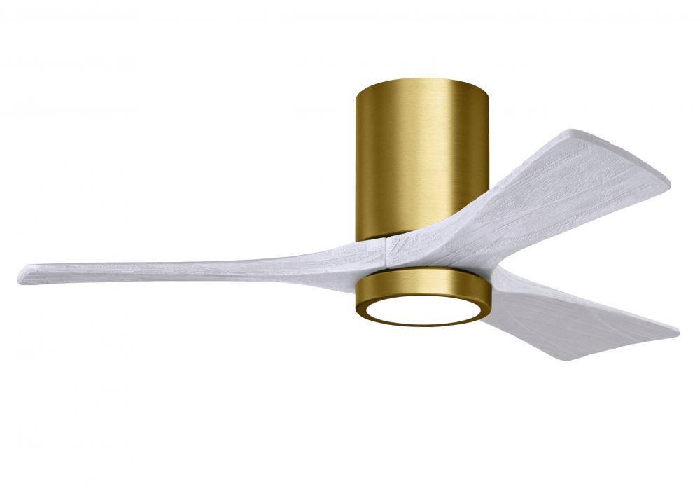 Irene-3HLK - 42" Three Blade Flush Mount Paddle Fan - 5CCT Integrated LED - Brushed Brass Finish