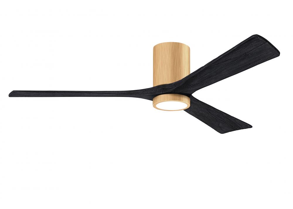 Irene-3HLK-60" Three Blade Flush Mount Paddle Fan-5CCT Integrated LED -Light Maple Tone Finish