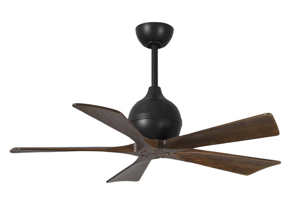 Irene-5 - 42" Five Blade Paddle Fan - Matte Black Finish - Walnut Tone Blades
