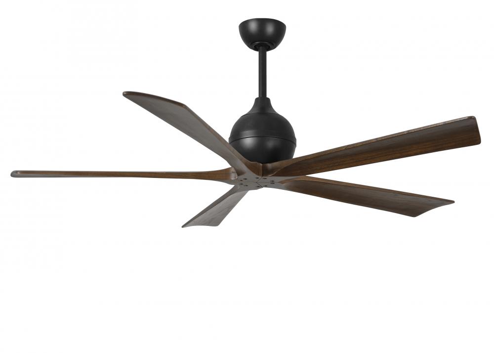 Irene-5 - 60" Five Blade Paddle Fan - Matte Black Finish - Walnut Tone Blades
