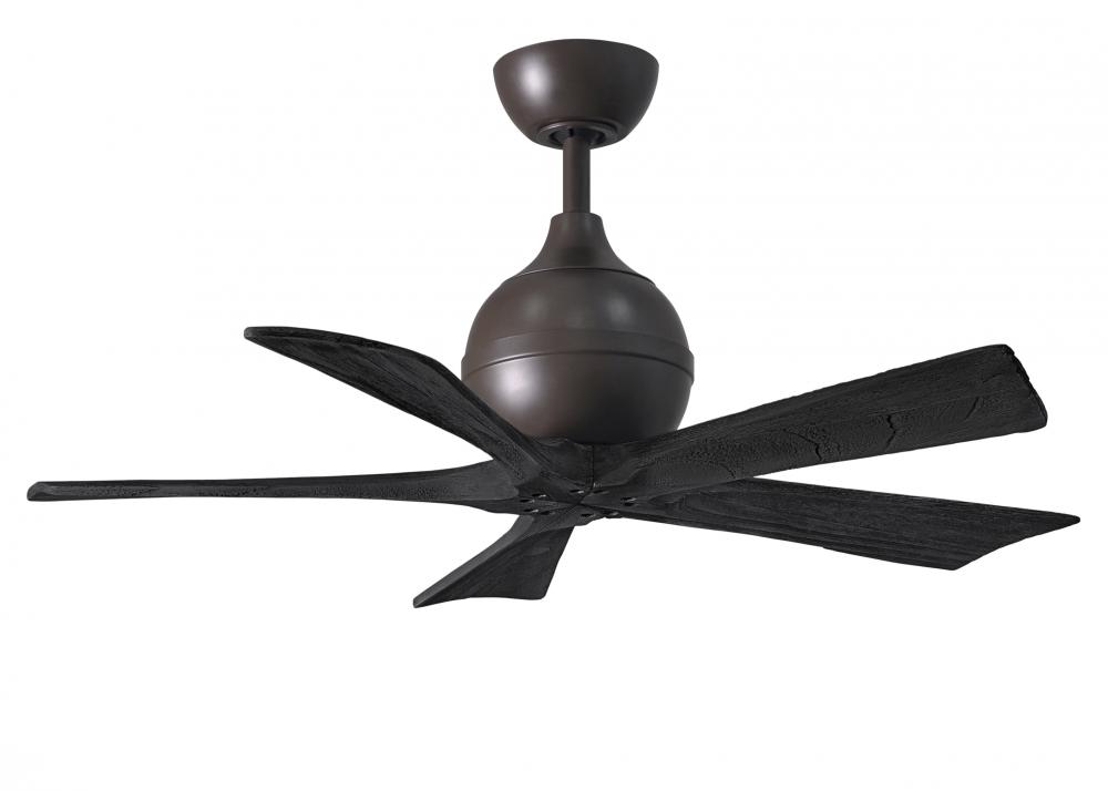 Irene-5 - 42" Five Blade Paddle Fan - Textured Bronze Finish - Matte Black Blades