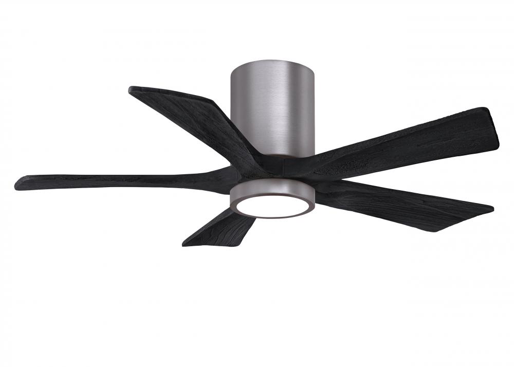 Irene-5HLK - 42" Five Blade Flush Mount Paddle Fan - 5CCT Integrated LED - Brushed Pewter Finish