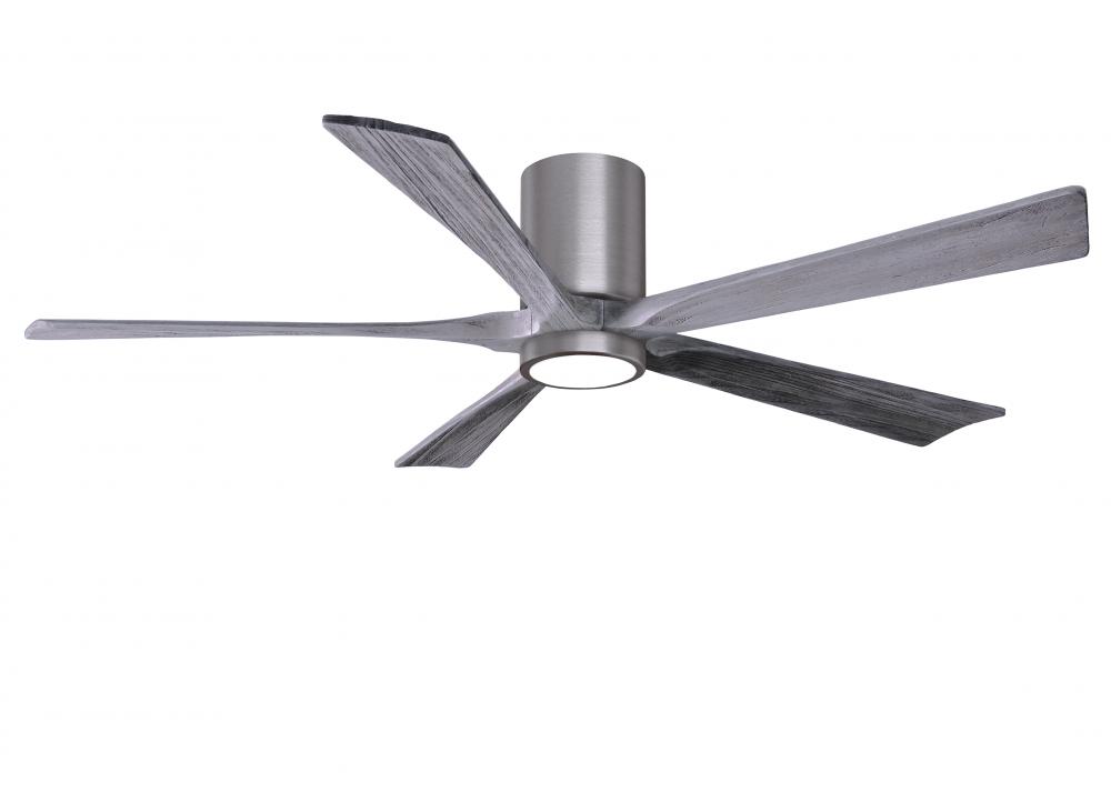 Irene-5HLK - 60" Five Blade Flush Mount Paddle Fan - 5CCT Integrated LED - Brushed Pewter Finish