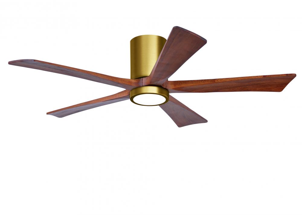 Irene - 5HLK - Brushed Brass - Walnut Tone Blades - 52" Blades