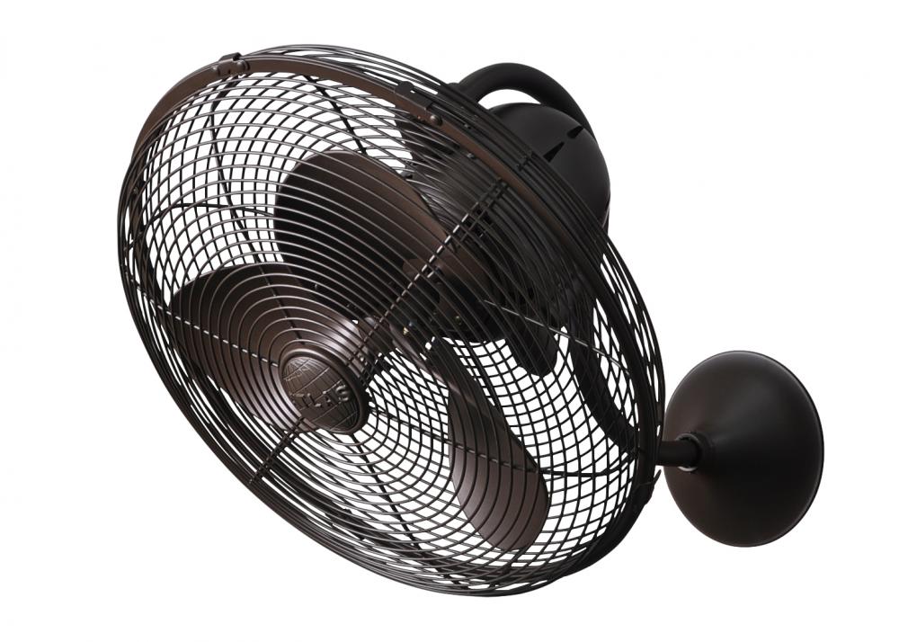 Laura - Oscillating Wall Fan - Textured Bronze Finish - Metal Blades