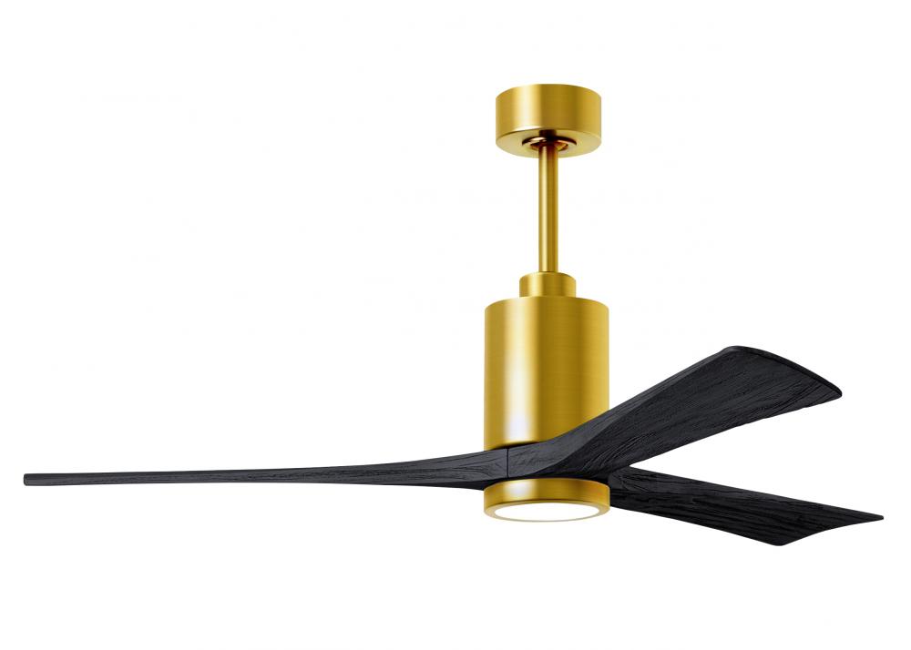 Patricia-3-60" Three Blade Ceiling Fan-5CCT Integrated LED-Brushed Brass Finish-Matte Black Blad