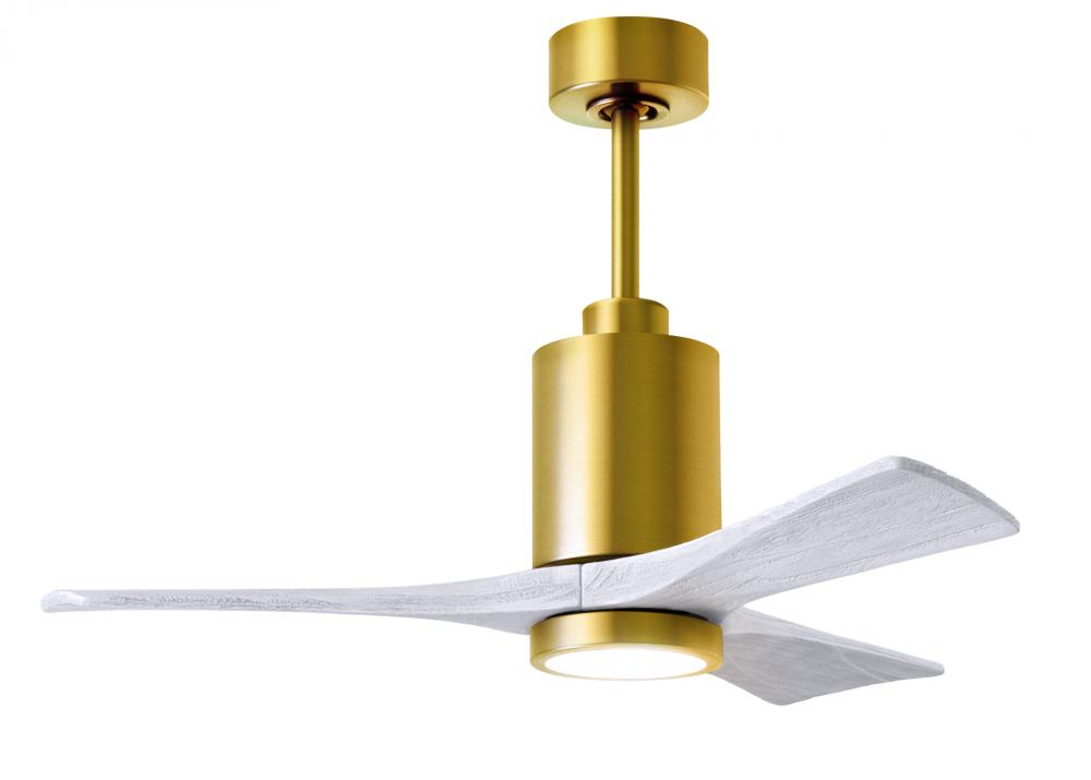Patricia-3-42" Three Blade Ceiling Fan-5CCT Integrated LED-Brushed Brass Finish-Matte White Blad