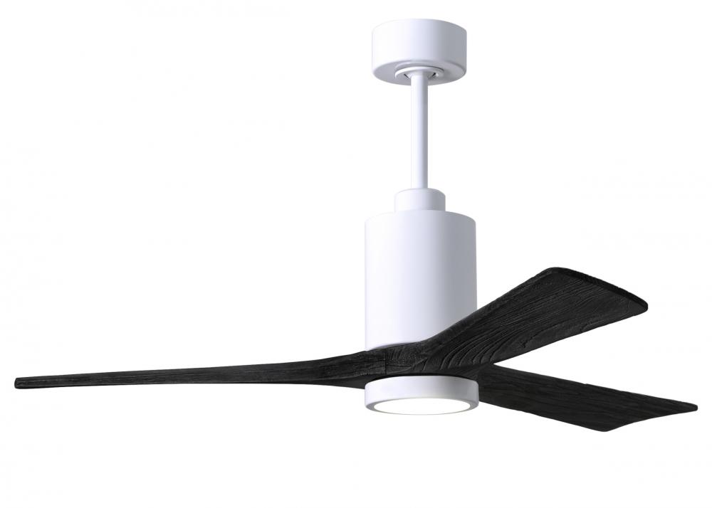 Patricia-3-52" Three Blade Ceiling Fan-5CCT Integrated LED-Gloss White Finish-Matte Black Blades