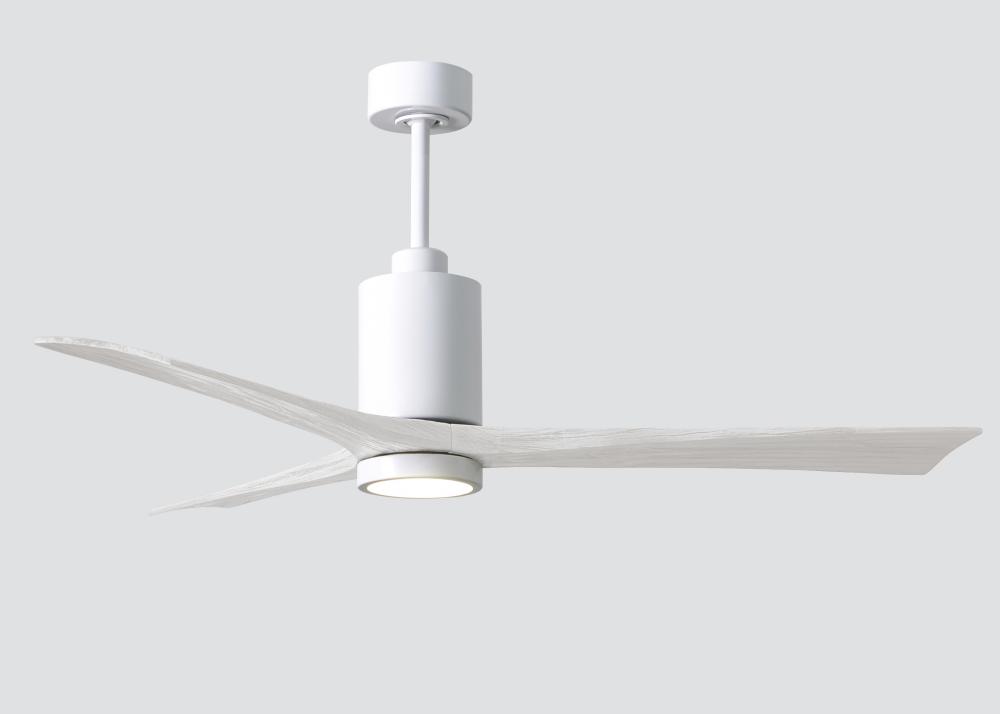 Patricia-3-60" Three Blade Ceiling Fan-5CCT Integrated LED-Gloss White Finish-Matte White Blades