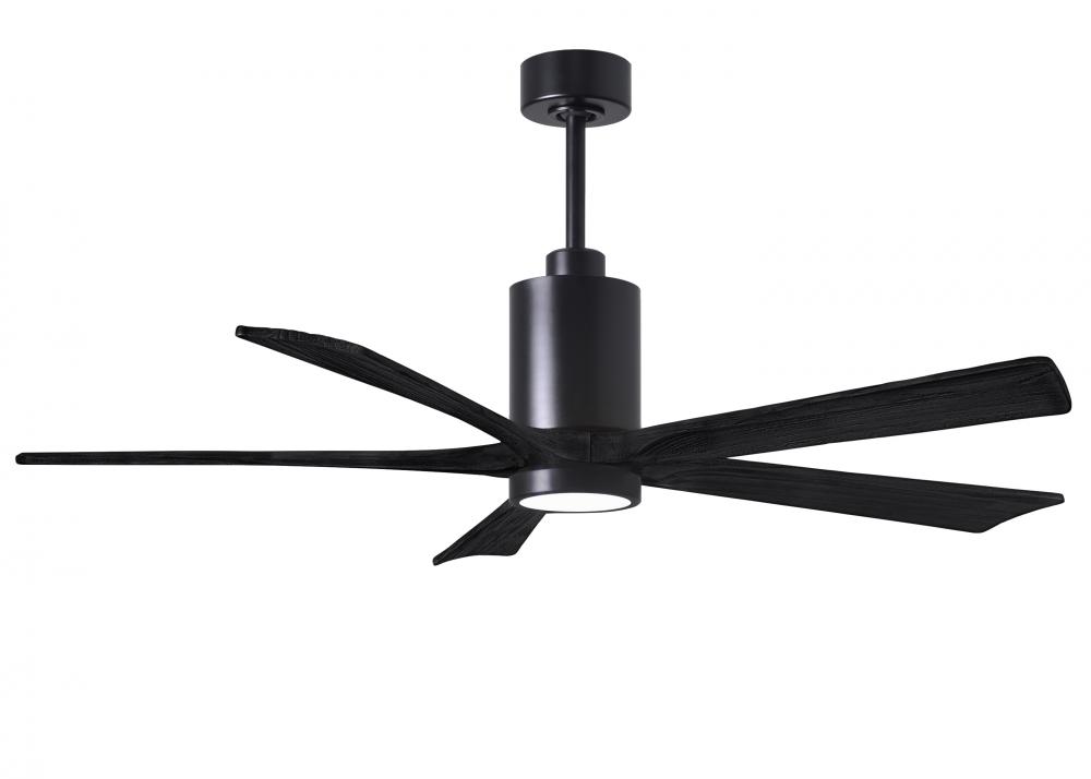 Patricia-5-60" Five Blade Ceiling Fan-5CCT Integrated LED-Matte Black Finish-Matte Black Blades