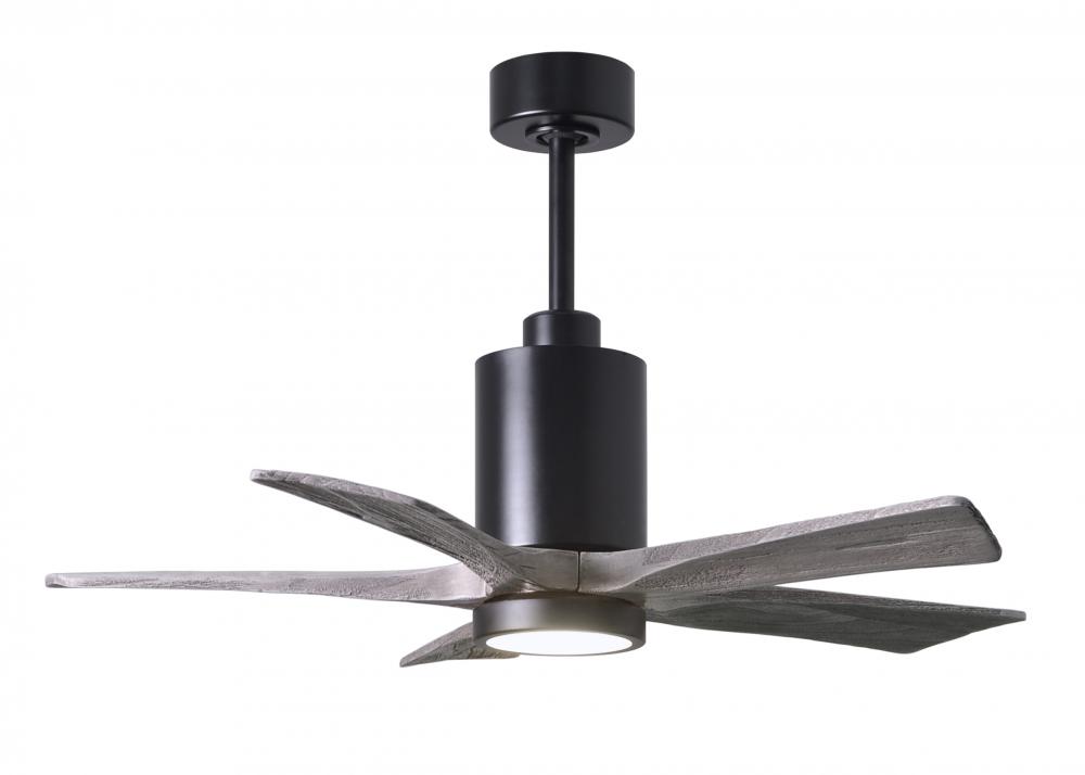 Patricia-5-42" Five Blade Ceiling Fan-5CCT Integrated LED-Matte Black Finish-Barn Wood Tone Blad