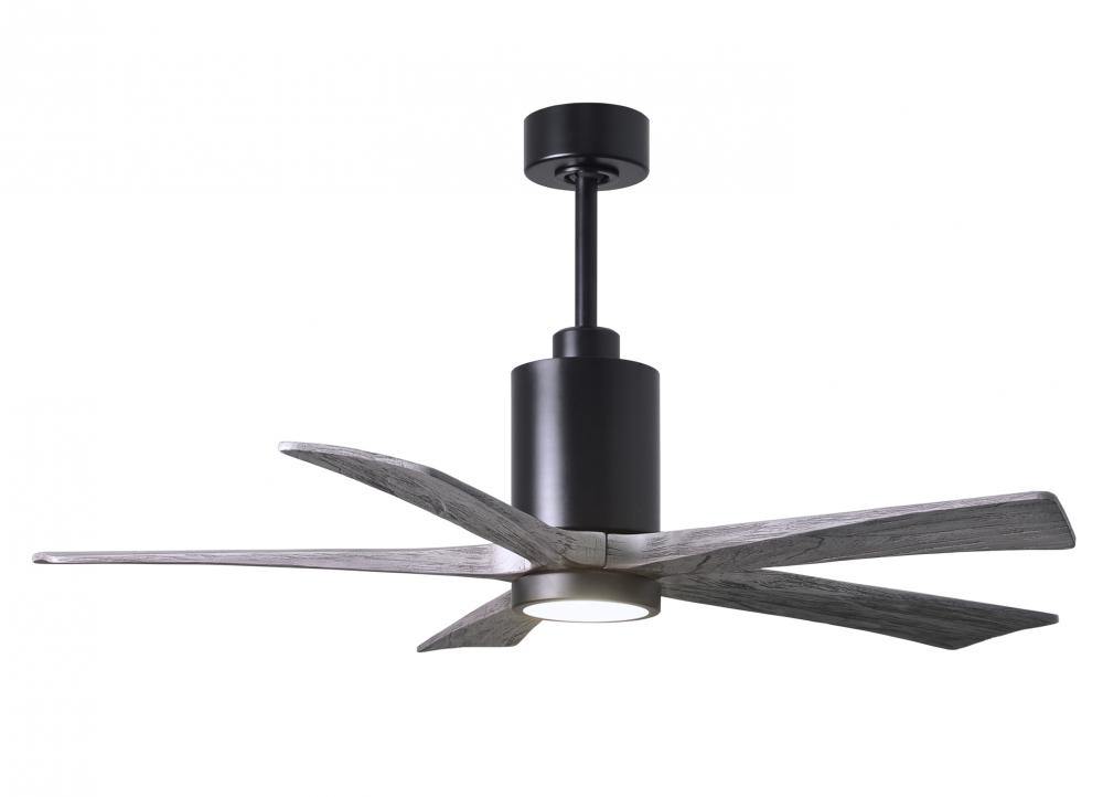 Patricia-5-52" Five Blade Ceiling Fan-5CCT Integrated LED-Matte Black Finish-Barn Wood Tone Blad
